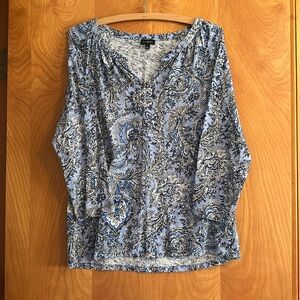 Talbots Women’s 100% Cotton Long Sleeve Shirt, Size Large, Made in Indonesia